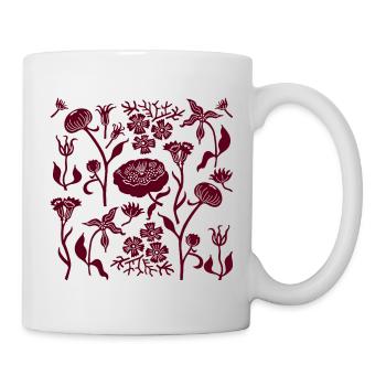 Pfingstrosen für immer L Botanische Pfingstrosen L Weinrot - Tasse - Weiß - Rechts