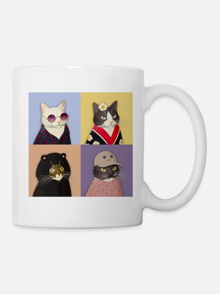 Cat Couture Quartet - Mug - white