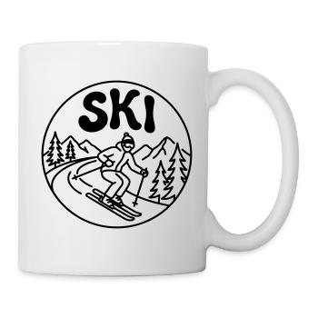 Ski - Tasse - Weiß - Rechts