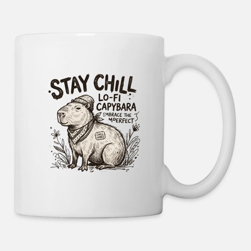 Capybara Chill LoFi Artwork - Tasse - Weiß