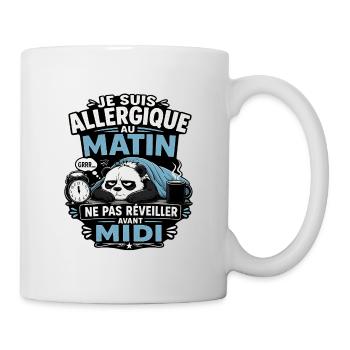Allergique au matin ! - Mug blanc - blanc - Droite