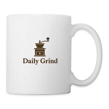 Daily Grind - Coffee Grinder Coffee Logo Saying - Mug - white - Right