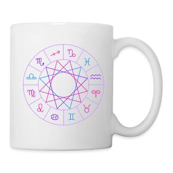 Wheel of the 12 signs of the zodiac - Mug - white - Right