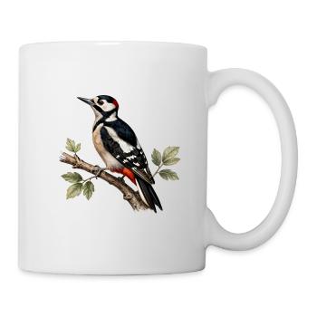Großer Specht am Ast - Tasse - Weiß - Rechts