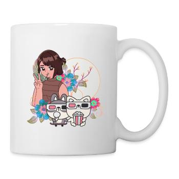 Filmabend & Inklusive Freunde Kunst - Tasse - Weiß - Rechts