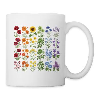 LGBTQ-Pride-Monat – Regenbogenblumen - Tasse - Weiß - Rechts