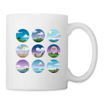 Circular Landscapes Day Night Collection - Mug - white - Right