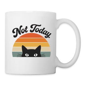 Not Today Katze Lustiges Morgenmuffel Design - Tasse - Weiß - Rechts