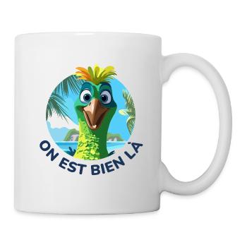 Summer cartoon bird humor sun - Mug - white - Right