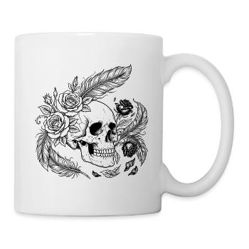 Gothic Floral Skull Rose Shirt - Mug - white - Right