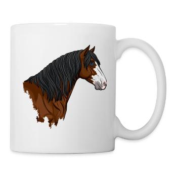 Der Kopf des Abaco-Pferdes, das auf den Bahamas heimisch ist - Tasse - Weiß - Rechts