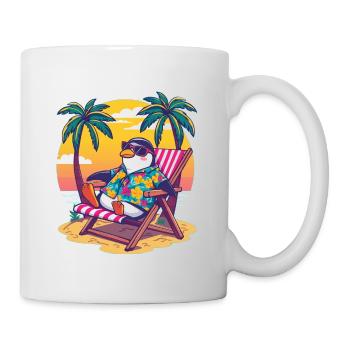 Tropischer Pinguin-Strandurlaub - Tasse - Weiß - Rechts