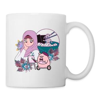 Mangaka, Ramen et Cochon en fauteuil roulant - Mug blanc - blanc - Droite