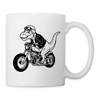 motorbike dino - Mug - white - Right