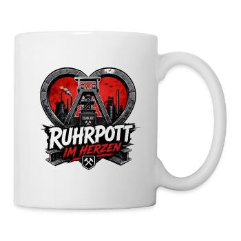 Ruhrpott im Herzen Herz Ruhrgebiet - Tasse - Weiß - Rechts