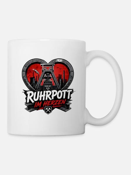 Ruhrpott im Herzen Herz Ruhrgebiet - Tasse - Weiß