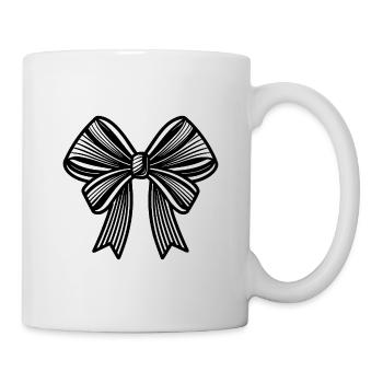Geschenkband - Tasse - Weiß - Rechts