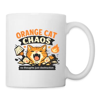 Orange Katze Cat Comic Funny Vintage - Tasse - Weiß - Rechts