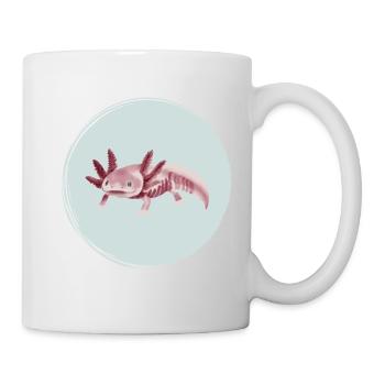 Pink Axolotl Skeleton Illustration - Mug - white - Right