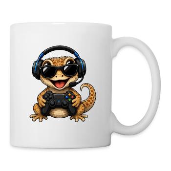 Cute Gaming Lizard Pet Gamer Tier Retro Design - Tasse - Weiß - Rechts