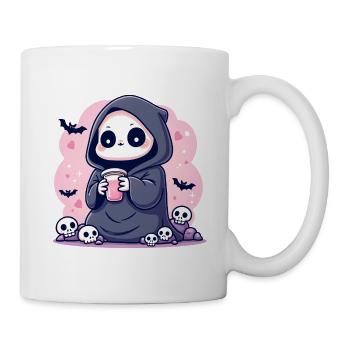 Petit démon flippant et mignon | Pastel Goth Ligne Audacieuse A - Mug blanc - blanc - Droite