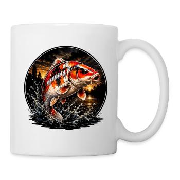 Red White Koi Carp Sunset Design - Mug - white - Right