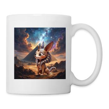 Chat pharaon dans le désert stellaire - Mug blanc - blanc - Droite