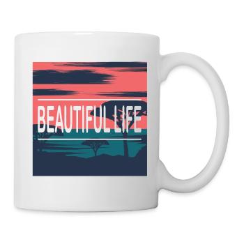 Beautiful Life Beach - Tasse - Weiß - Rechts