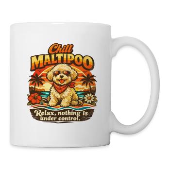 Chill Maltipoo Retro 70s Dog Sunset - Mug - white - Right