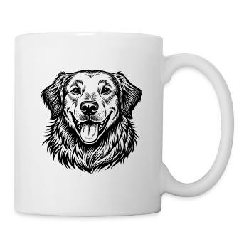 Golden Retriever heureux - Mug blanc - blanc - Droite