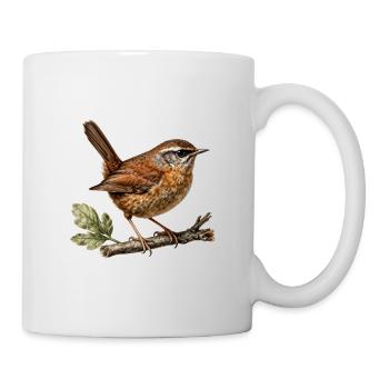 Wren — Ornithological illustration - Mug - white - Right