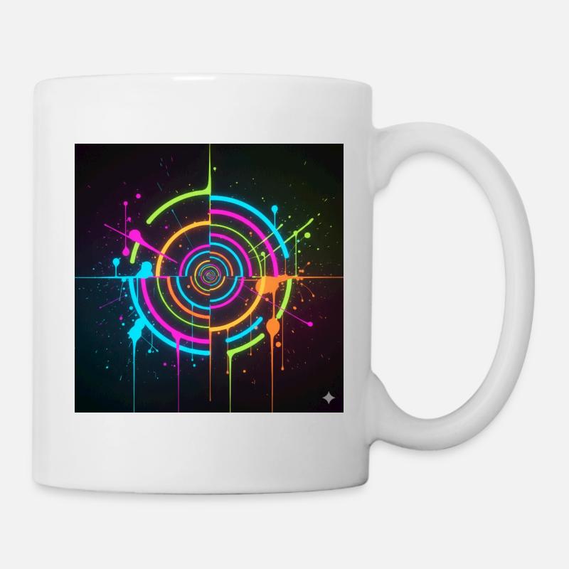 Éclaboussure de cercle néon - Mug blanc - blanc