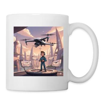 Drohne Pilot in Neonstadt - Tasse - Weiß - Rechts
