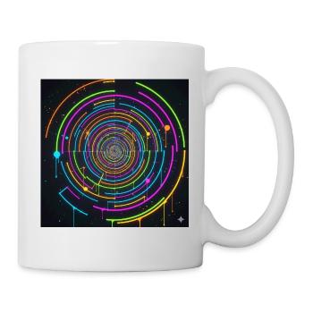 Neon Kreisspirale Farbenspiel - Tasse - Weiß - Rechts