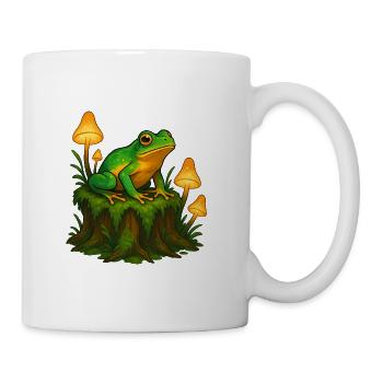 Leuchtender Wald Frosch Pilze Fantasy Natur Motiv - Tasse - Weiß - Rechts