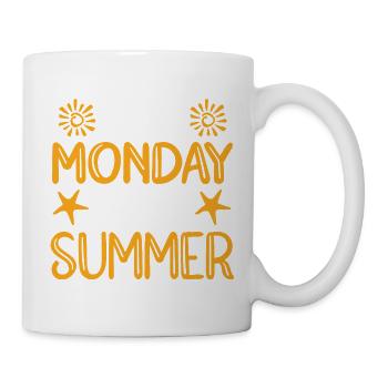 Less Monday more summer - Tasse - Weiß - Rechts