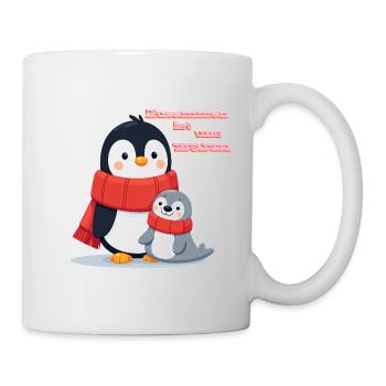 Zusammen ist uns warm Pinguin und Robbe Winter - Tasse - Weiß - Rechts