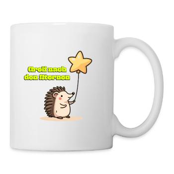 Greif nach den Sternen Süßer Igel Träumer Motivati - Tasse - Weiß - Rechts