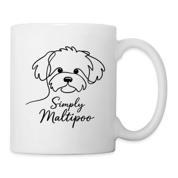 Simply Maltipoo – Minimalistisches Hundedesign - Tasse - Weiß - Rechts