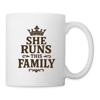 Queen of the Family – Vintage Crown Statement - Mug - white - Right