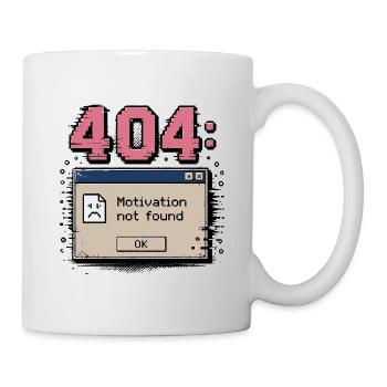 Retro 404 Error Motivation Nicht Gefunden Humor - Tasse - Weiß - Rechts