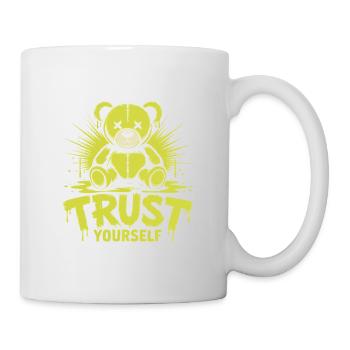 Trust Yourself Teddy Bear Streetwear Grunge - Mug - white - Right