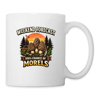 Wochenendvorhersage 100% Chance auf Morcheln - Tasse - Weiß - Rechts