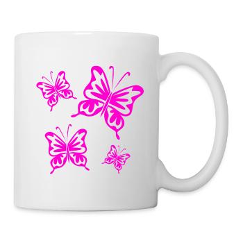 Schmetterlinge - Tasse - Weiß - Rechts