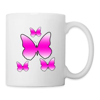 Schmetterlinge - Tasse - Weiß - Rechts