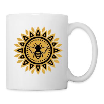 Mandala Bee Boho Yoga Beekeeping Bees - Mug - white - Right