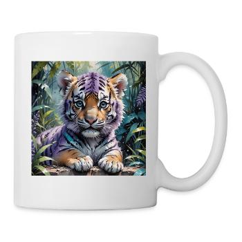 Colorful tiger cub in the jungle - Mug - white - Right