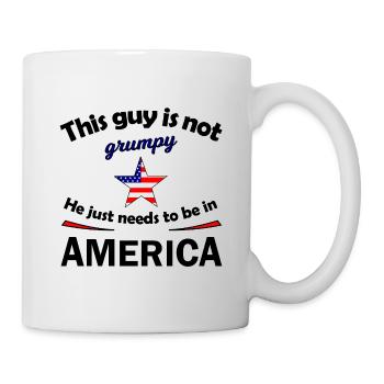 Grumpy Star mit US Flaggenstern - Tasse - Weiß - Rechts
