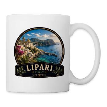 Lipari, Italie, ville côtière de vacances de style colonial - Mug blanc - blanc - Droite