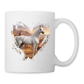 Ein Abbayan-Pferd, Jemen und ein Herz - Tasse - Weiß - Rechts
